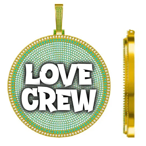 CUSTOM LETTER NECKLACE 3D BIG DISC sold by The GUU Shop