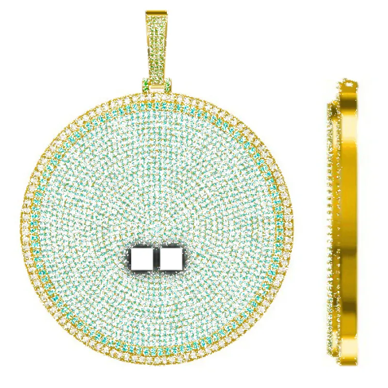 CUSTOM LETTER NECKLACE 3D BIG DISC sold by The GUU Shop