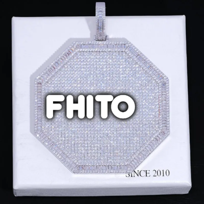 CUSTOM LETTER NECKLACE 3D BIG OCTAGON sold by The GUU Shop