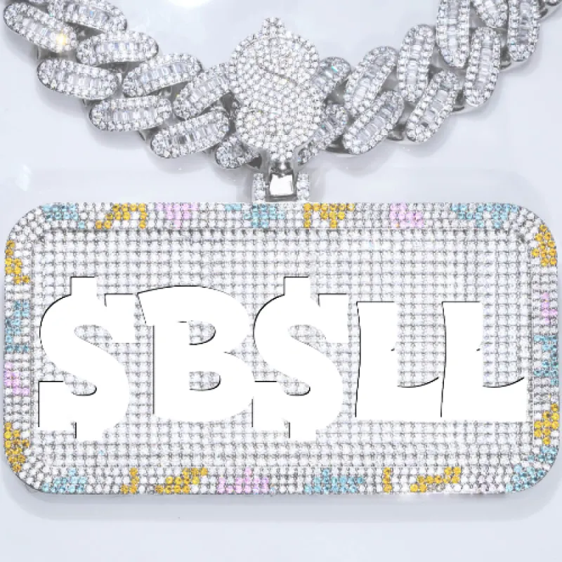 CUSTOM LETTER NECKLACE 3D COLORFUL SQUARE sold by The GUU Shop