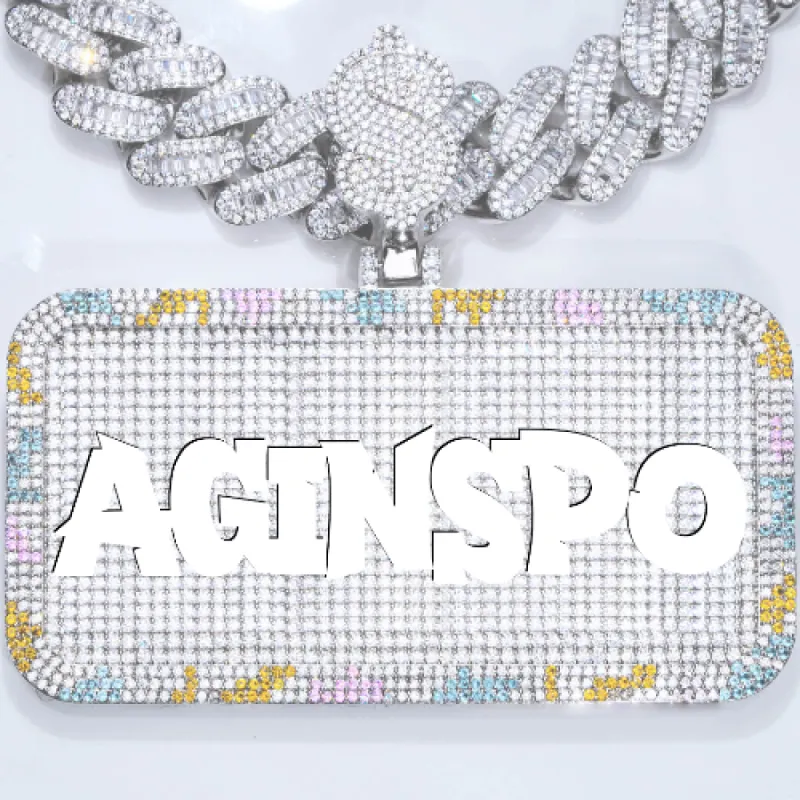 CUSTOM LETTER NECKLACE 3D COLORFUL SQUARE sold by The GUU Shop