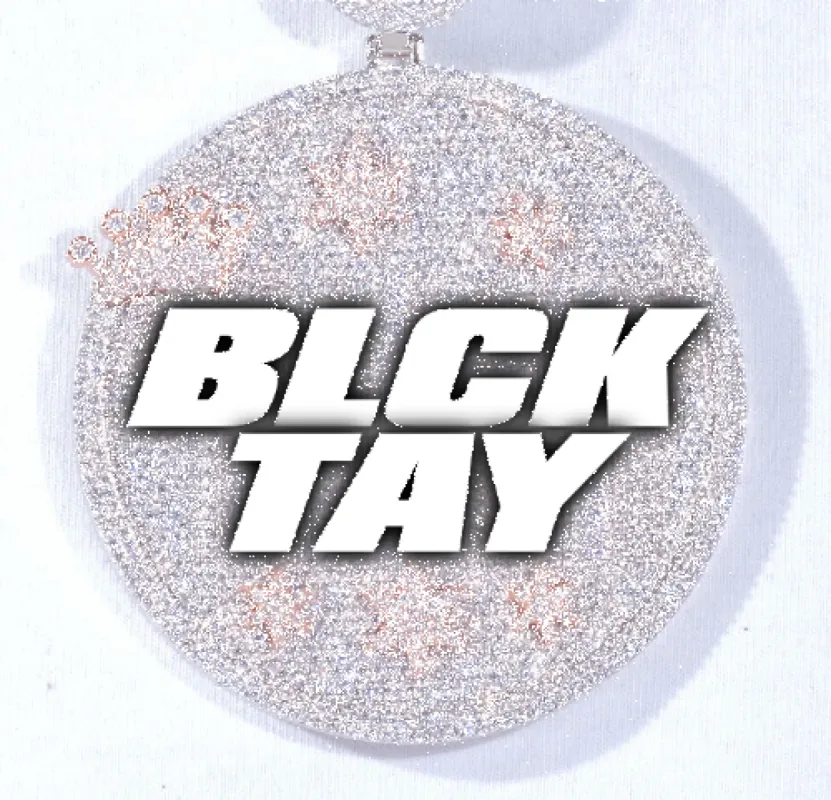 CUSTOM LETTER NECKLACE 3D BIG CROWN DISC sold by The GUU Shop