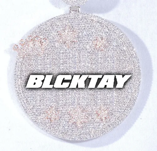 CUSTOM LETTER NECKLACE 3D BIG CROWN DISC sold by The GUU Shop