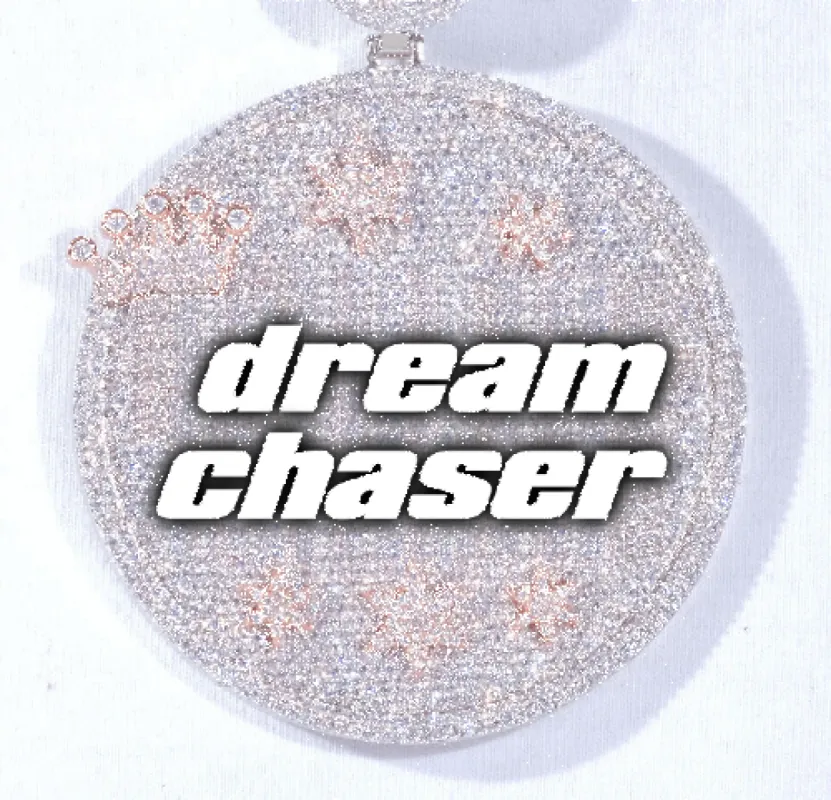 CUSTOM LETTER NECKLACE 3D BIG CROWN DISC sold by The GUU Shop