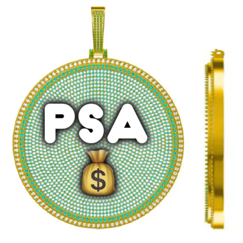 CUSTOM LETTER NECKLACE 3D BIG DISC sold by The GUU Shop