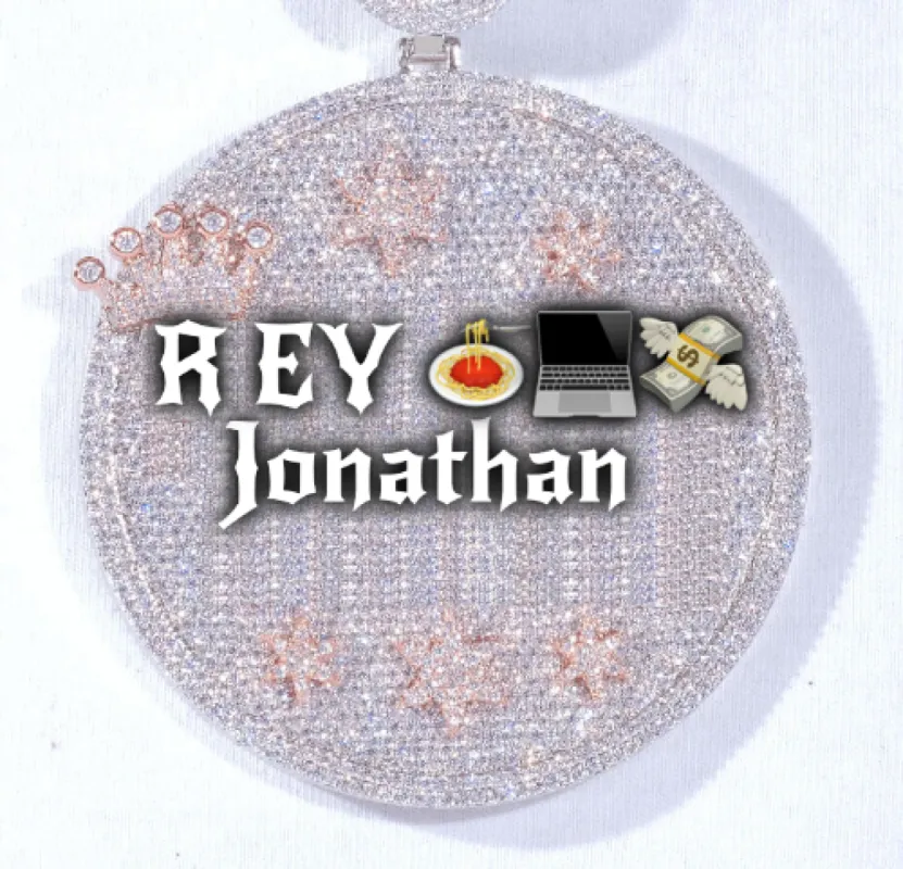 CUSTOM LETTER NECKLACE 3D BIG CROWN DISC sold by The GUU Shop