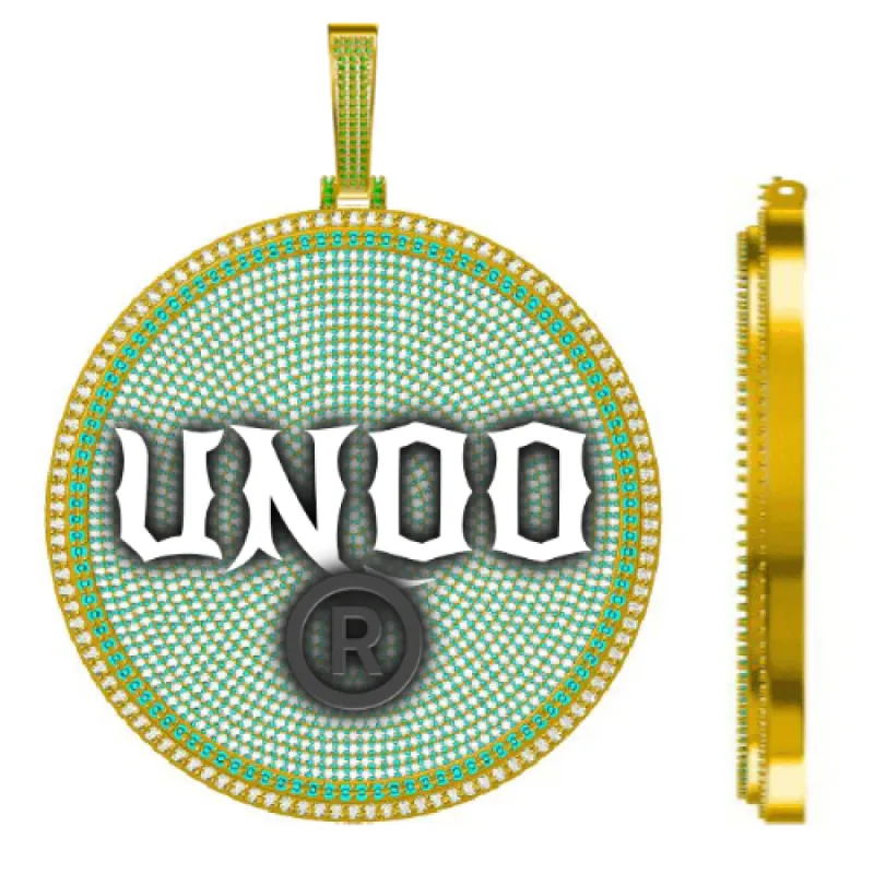 CUSTOM LETTER NECKLACE 3D BIG DISC sold by The GUU Shop