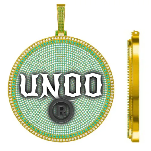 CUSTOM LETTER NECKLACE 3D BIG DISC sold by The GUU Shop