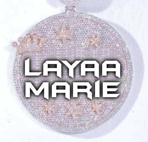 CUSTOM LETTER NECKLACE 3D BIG CROWN DISC sold by The GUU Shop