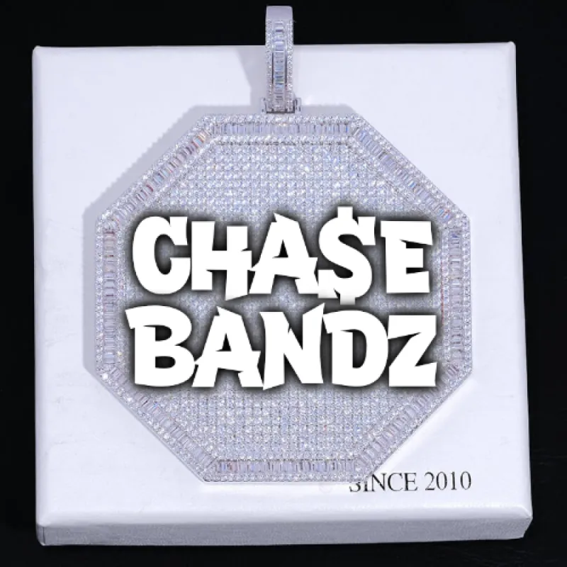 CUSTOM LETTER NECKLACE 3D BIG OCTAGON sold by The GUU Shop