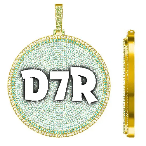 CUSTOM LETTER NECKLACE 3D BIG DISC sold by The GUU Shop