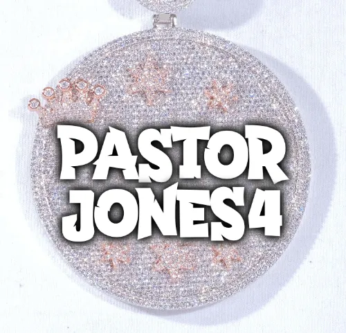 CUSTOM LETTER NECKLACE 3D BIG CROWN DISC sold by The GUU Shop