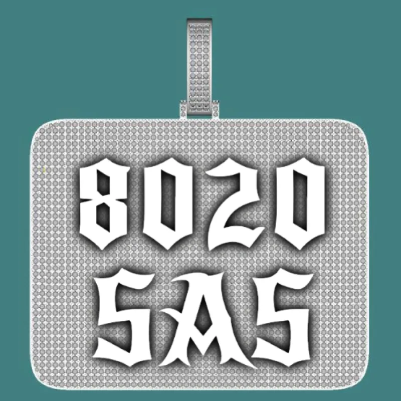 CUSTOM LETTER NECKLACE 3D BIG SQUARE sold by The GUU Shop