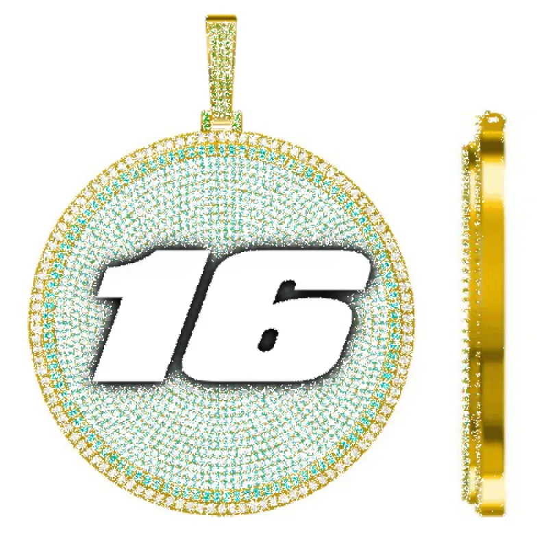 CUSTOM LETTER NECKLACE 3D BIG DISC sold by The GUU Shop