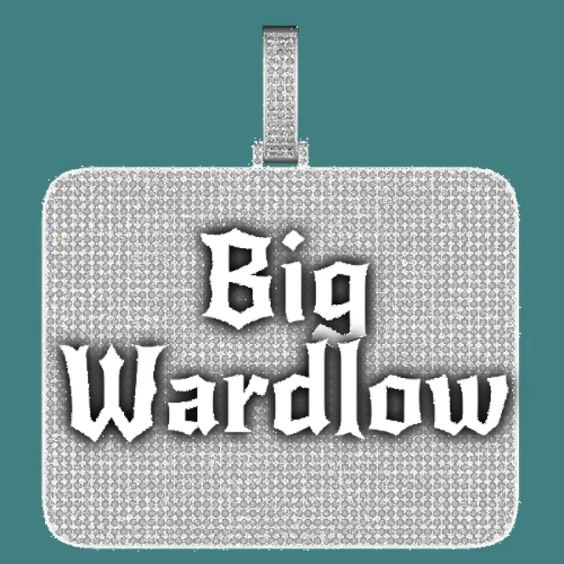 CUSTOM LETTER NECKLACE 3D BIG SQUARE sold by The GUU Shop