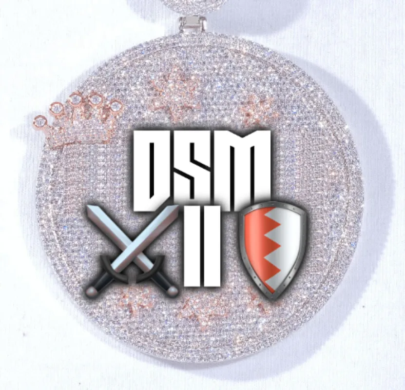 CUSTOM LETTER NECKLACE 3D BIG CROWN DISC sold by The GUU Shop