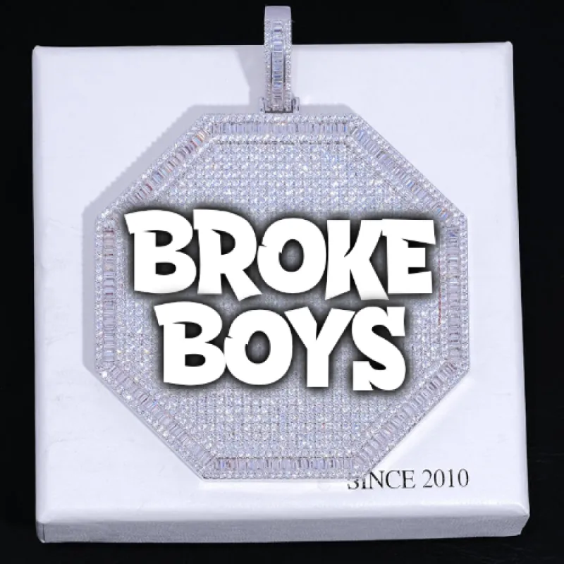 CUSTOM LETTER NECKLACE 3D BIG OCTAGON sold by The GUU Shop