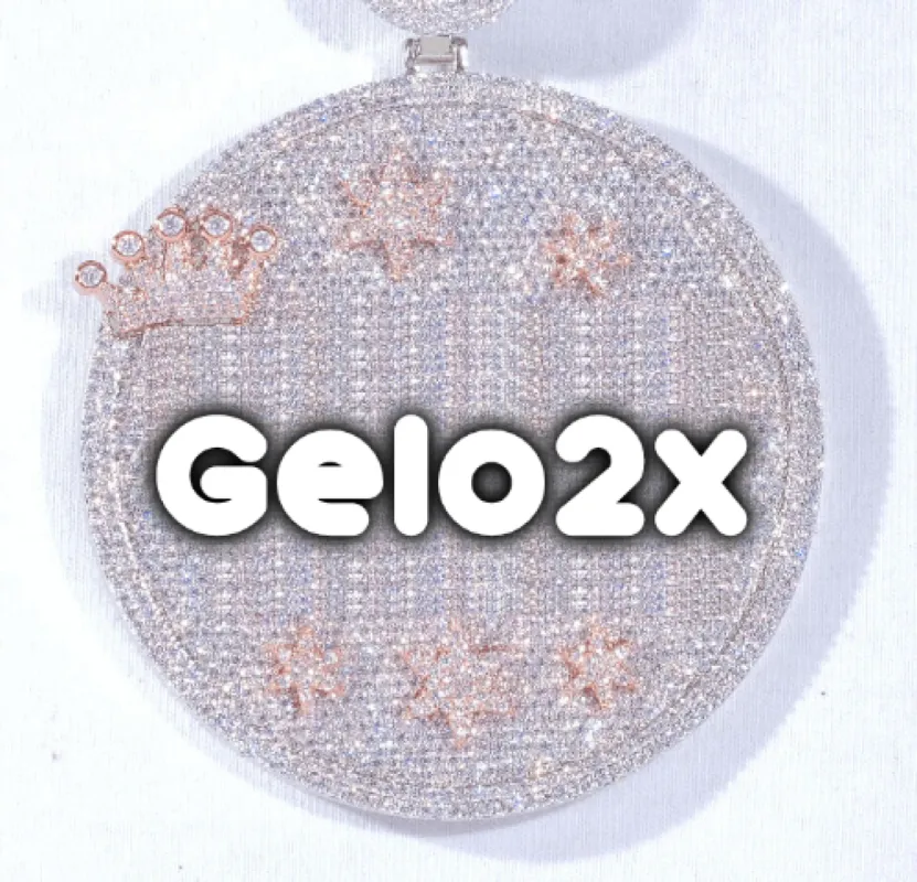 CUSTOM LETTER NECKLACE 3D BIG CROWN DISC sold by The GUU Shop