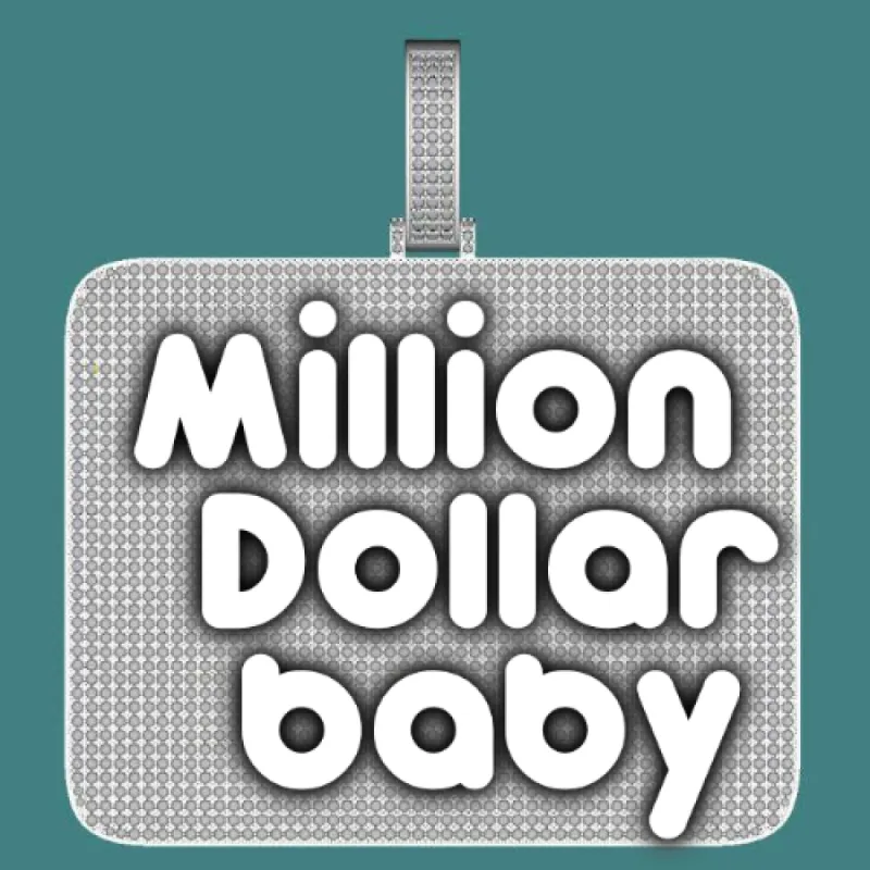 CUSTOM LETTER NECKLACE 3D BIG SQUARE sold by The GUU Shop