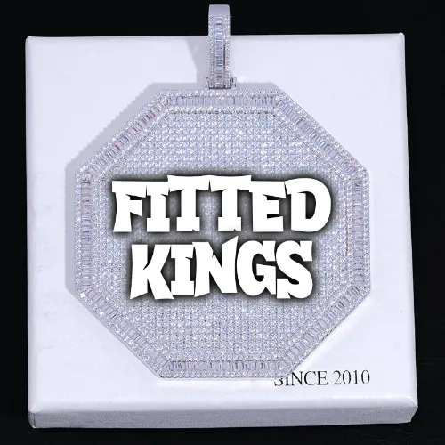 CUSTOM LETTER NECKLACE 3D BIG OCTAGON sold by The GUU Shop