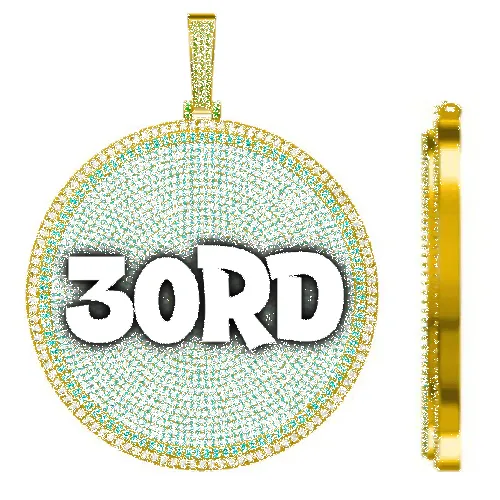 CUSTOM LETTER NECKLACE 3D BIG DISC sold by The GUU Shop