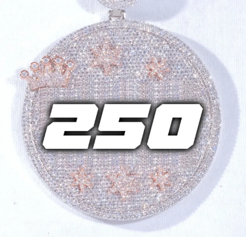 CUSTOM LETTER NECKLACE 3D BIG CROWN DISC sold by The GUU Shop