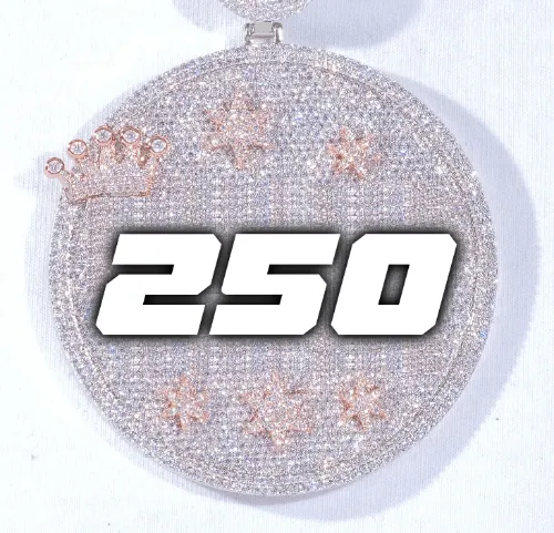 CUSTOM LETTER NECKLACE 3D BIG CROWN DISC sold by The GUU Shop