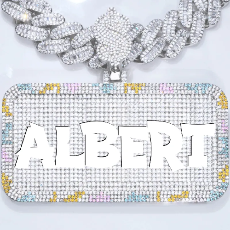 CUSTOM LETTER NECKLACE 3D COLORFUL SQUARE sold by The GUU Shop