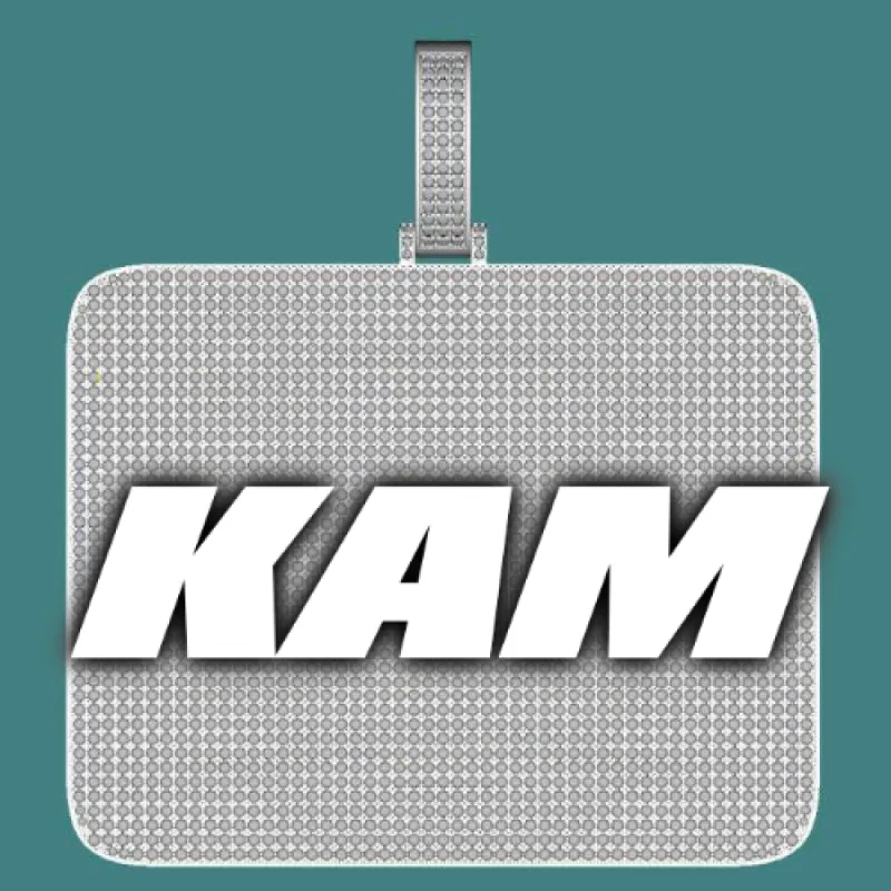 CUSTOM LETTER NECKLACE 3D BIG SQUARE sold by The GUU Shop