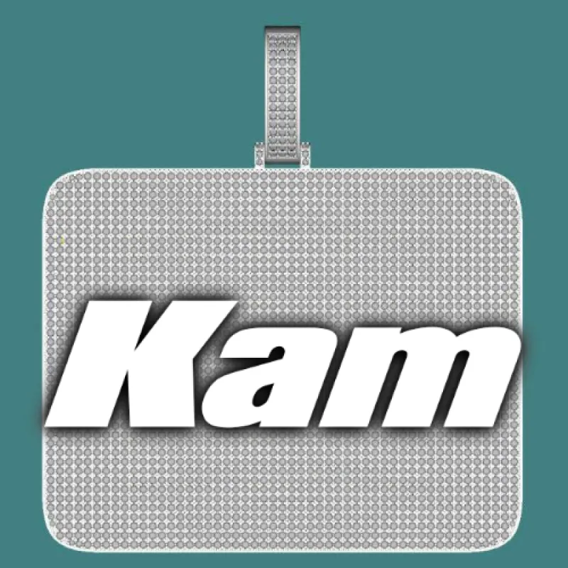 CUSTOM LETTER NECKLACE 3D BIG SQUARE sold by The GUU Shop