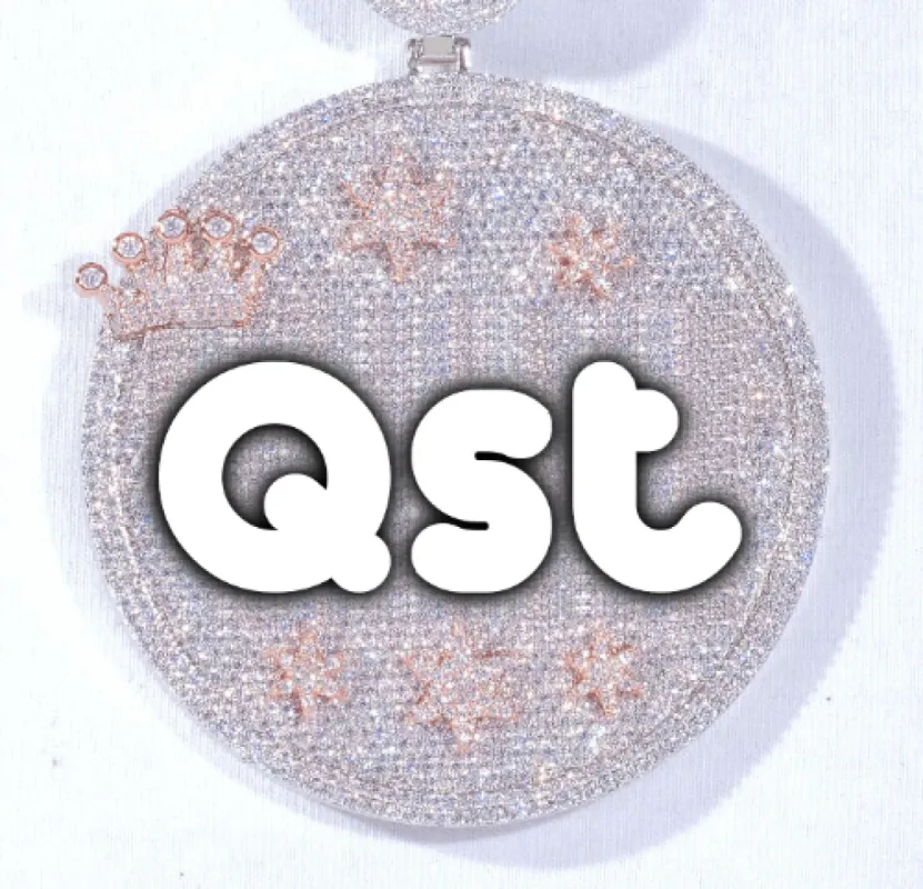 CUSTOM LETTER NECKLACE 3D BIG CROWN DISC made by The GUU Shop