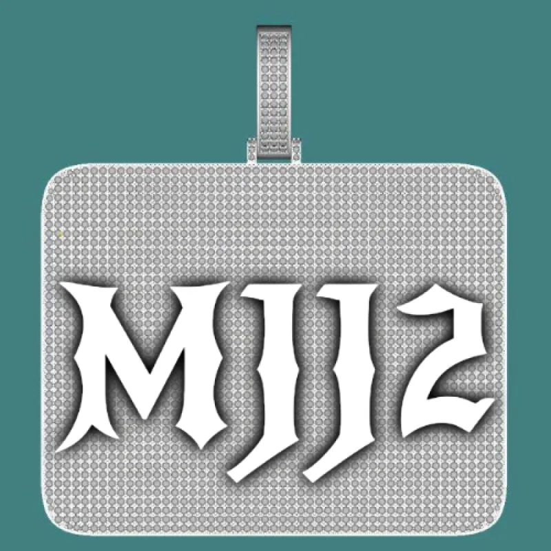 CUSTOM LETTER NECKLACE 3D BIG SQUARE sold by The GUU Shop