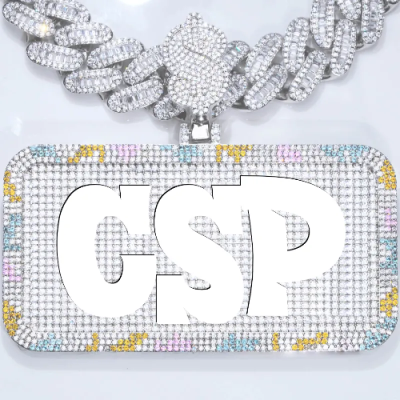 CUSTOM LETTER NECKLACE 3D COLORFUL SQUARE sold by The GUU Shop