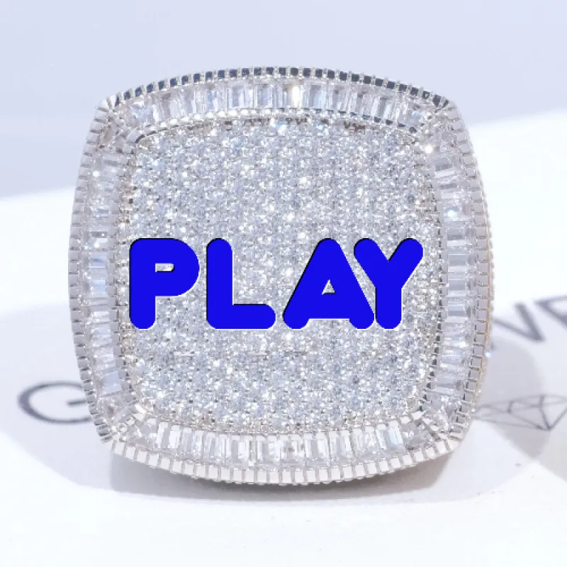 CUSTOM LETTER 3D ICED RING sold by The GUU Shop