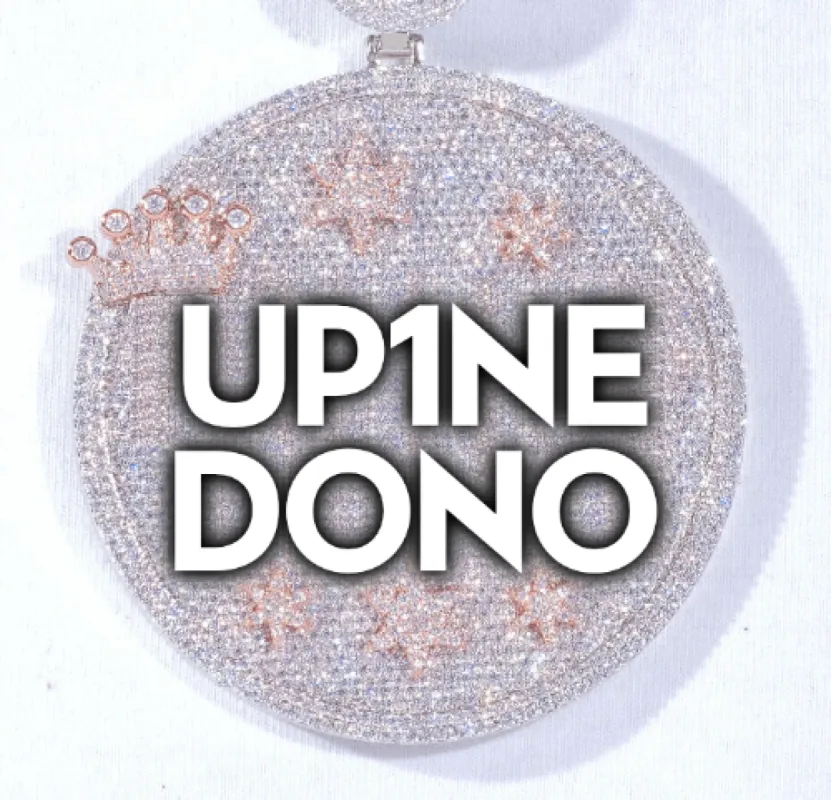 CUSTOM LETTER NECKLACE 3D BIG CROWN DISC sold by The GUU Shop