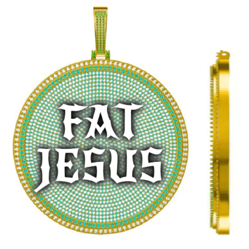 CUSTOM LETTER NECKLACE 3D BIG DISC sold by The GUU Shop