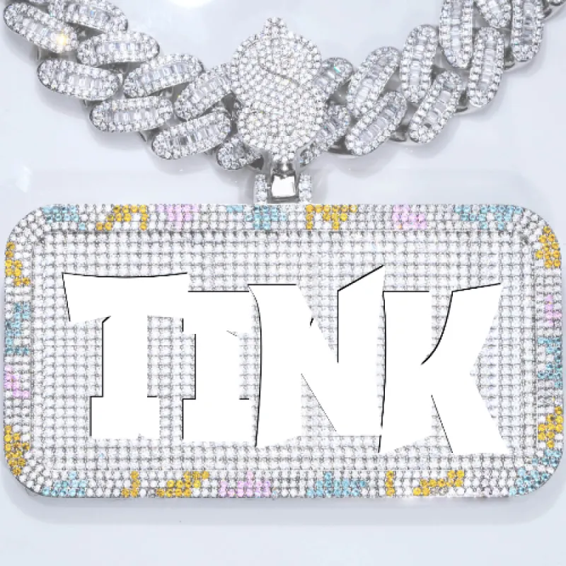 CUSTOM LETTER NECKLACE 3D COLORFUL SQUARE sold by The GUU Shop