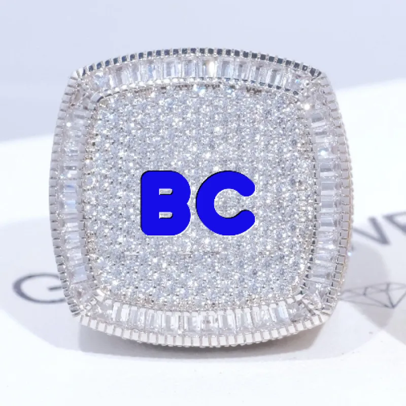 CUSTOM LETTER 3D ICED RING sold by The GUU Shop