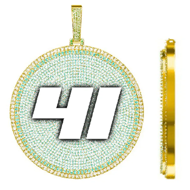 CUSTOM LETTER NECKLACE 3D BIG DISC sold by The GUU Shop