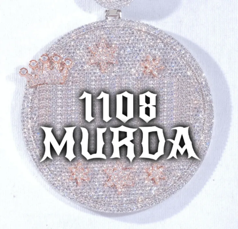 CUSTOM LETTER NECKLACE 3D BIG CROWN DISC sold by The GUU Shop