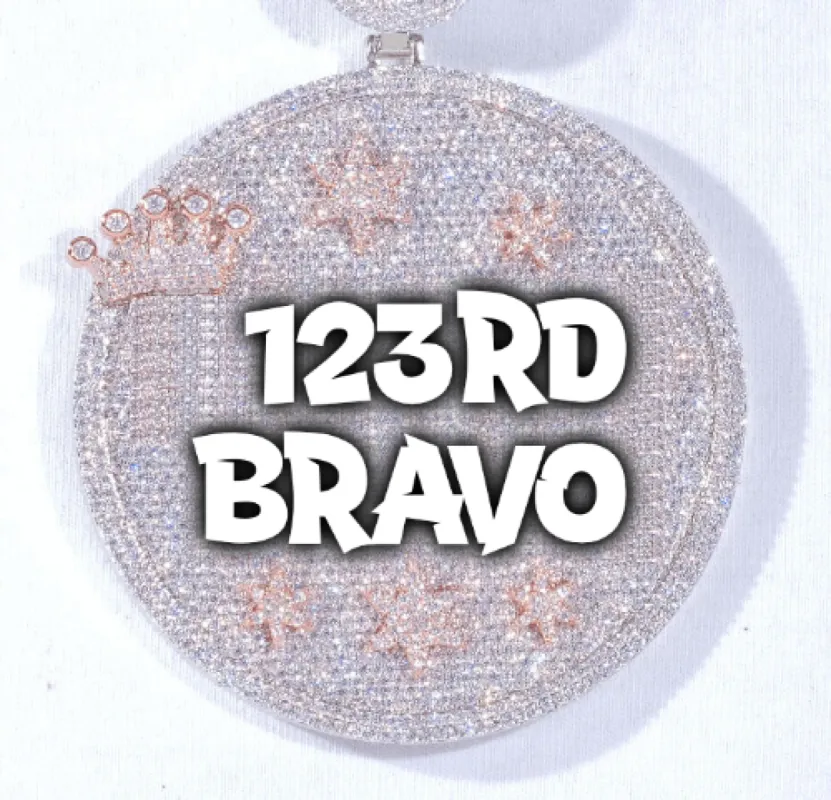 CUSTOM LETTER NECKLACE 3D BIG CROWN DISC sold by The GUU Shop