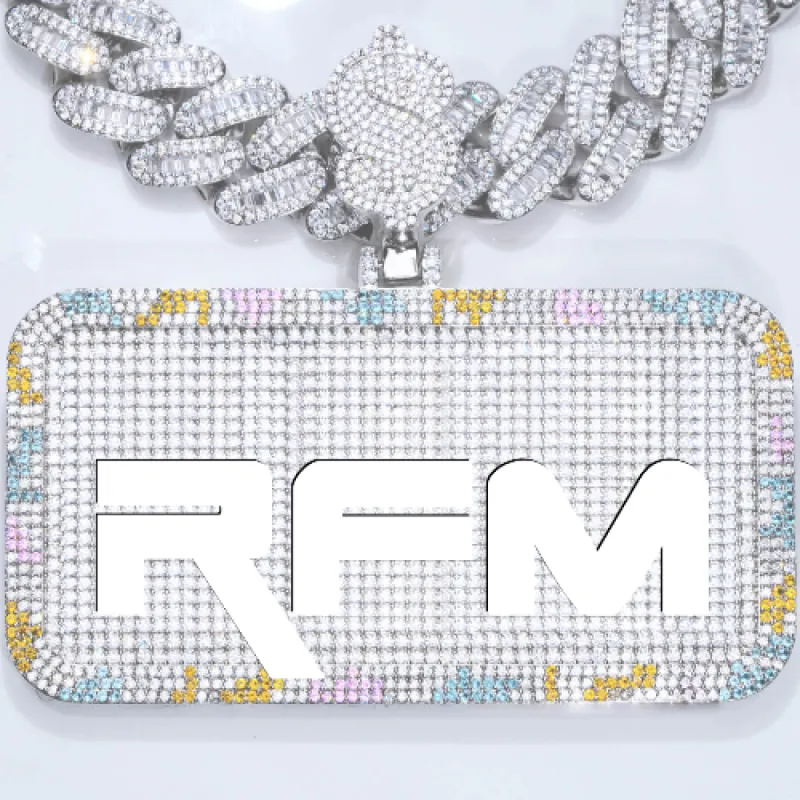 CUSTOM LETTER NECKLACE 3D COLORFUL SQUARE sold by The GUU Shop