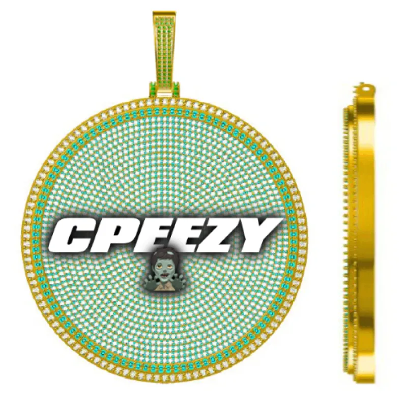 CUSTOM LETTER NECKLACE 3D BIG DISC sold by The GUU Shop