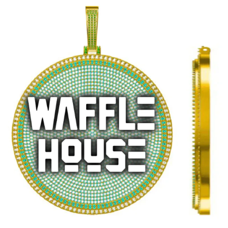 CUSTOM LETTER NECKLACE 3D BIG DISC sold by The GUU Shop