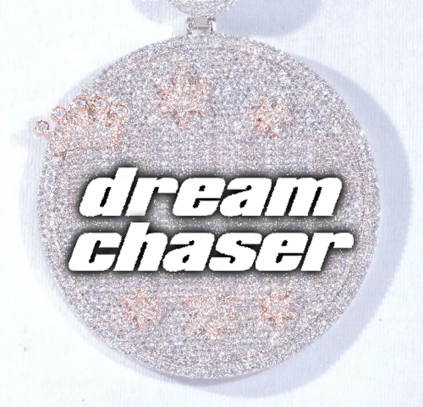 CUSTOM LETTER NECKLACE 3D BIG CROWN DISC sold by The GUU Shop