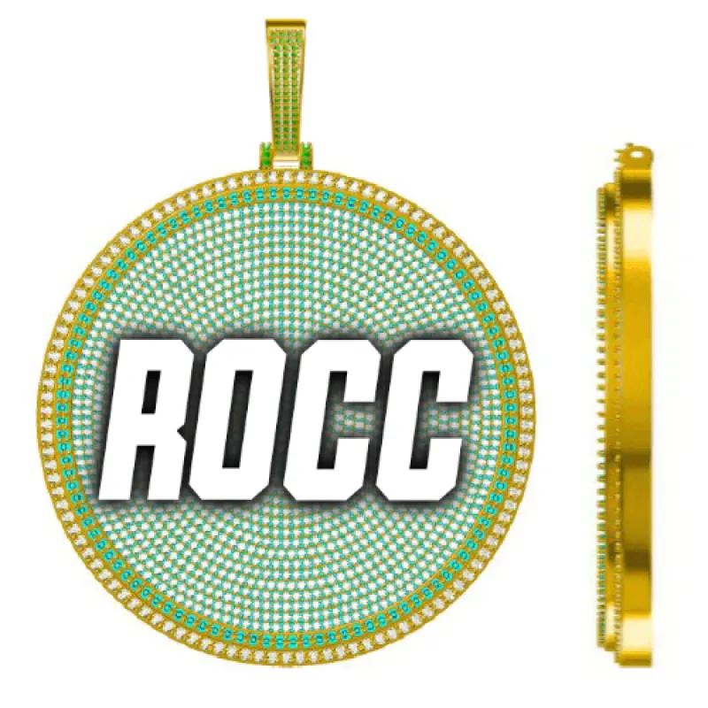 CUSTOM LETTER NECKLACE 3D BIG DISC sold by The GUU Shop