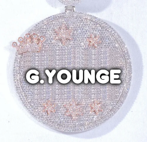 CUSTOM LETTER NECKLACE 3D BIG CROWN DISC sold by The GUU Shop