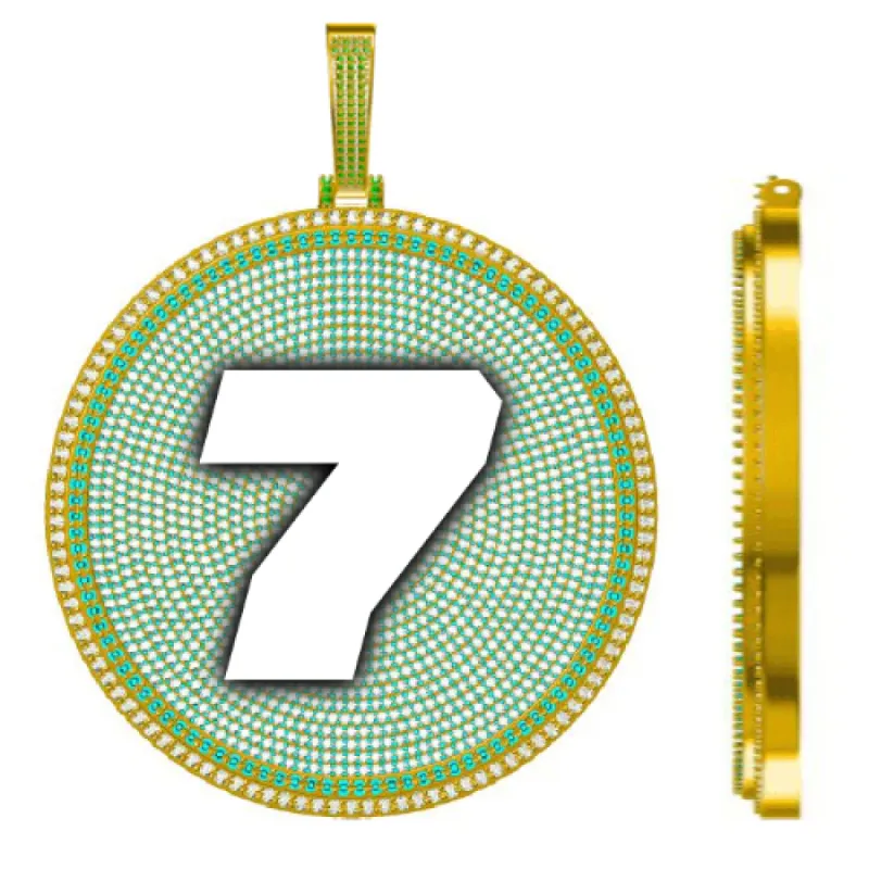 CUSTOM LETTER NECKLACE 3D BIG DISC sold by The GUU Shop