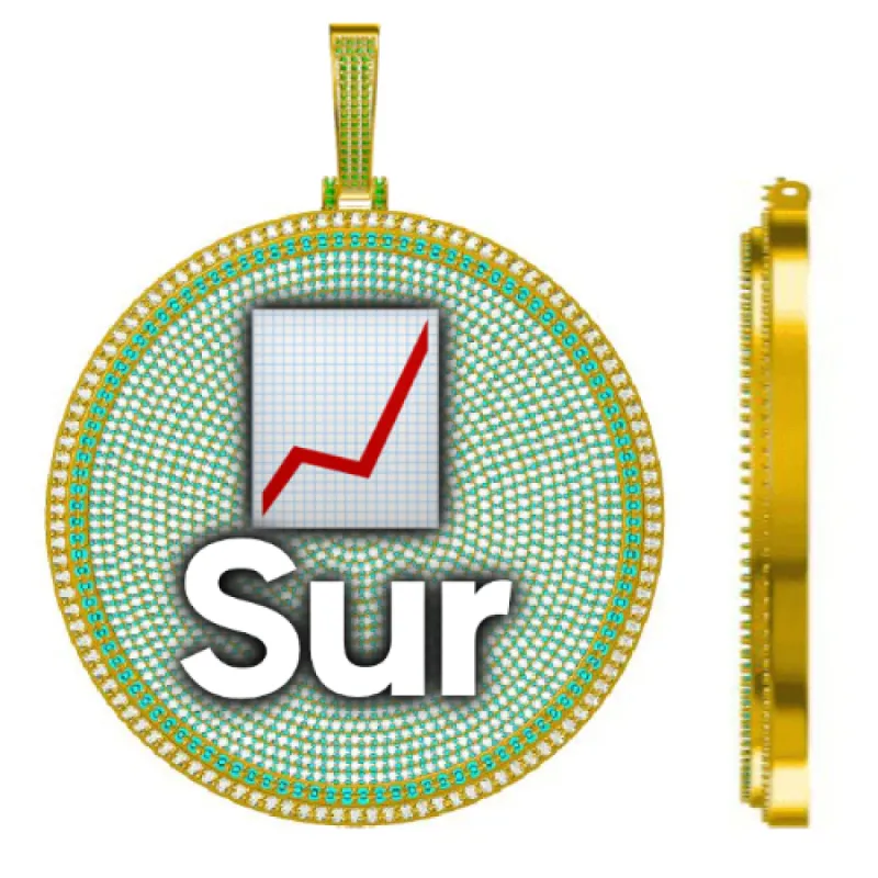 CUSTOM LETTER NECKLACE 3D BIG DISC sold by The GUU Shop