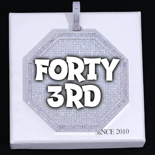 CUSTOM LETTER NECKLACE 3D BIG OCTAGON sold by The GUU Shop